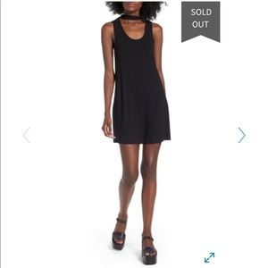 TOPSHOP Black choker tunic dress, sleeveless